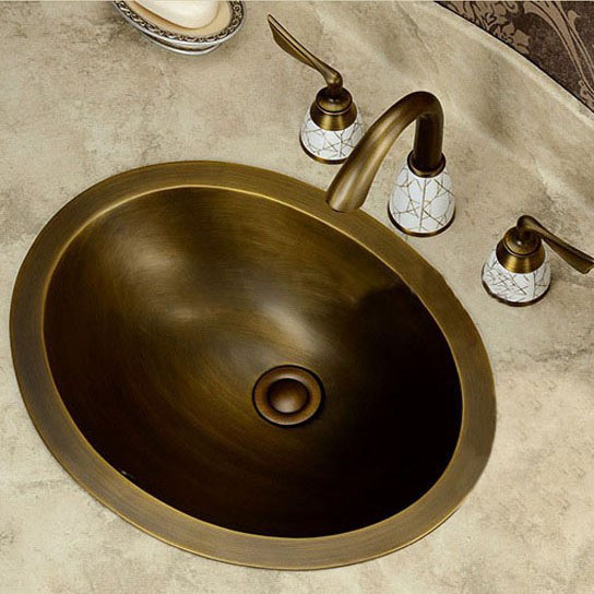 Pessac Oval Brass Antique Bronze Bathroom Sink